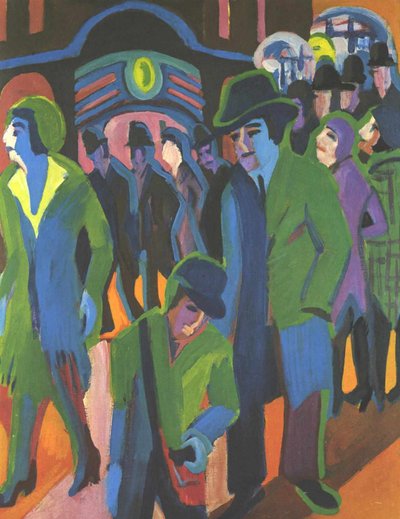 Street with Passersby by Ernst Ludwig Kirchner